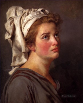 ジャック・ルイ・ダヴィッド Painting - ターバンを巻いた若い女性の肖像 新古典主義 ジャック・ルイ・ダヴィッド